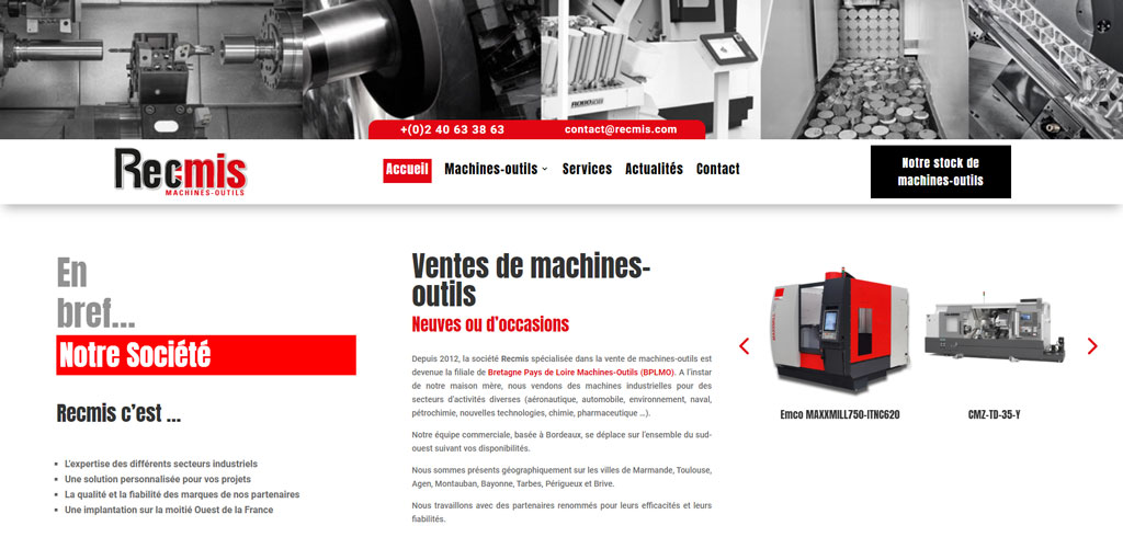 création site internet - Recmis Machines-Outils