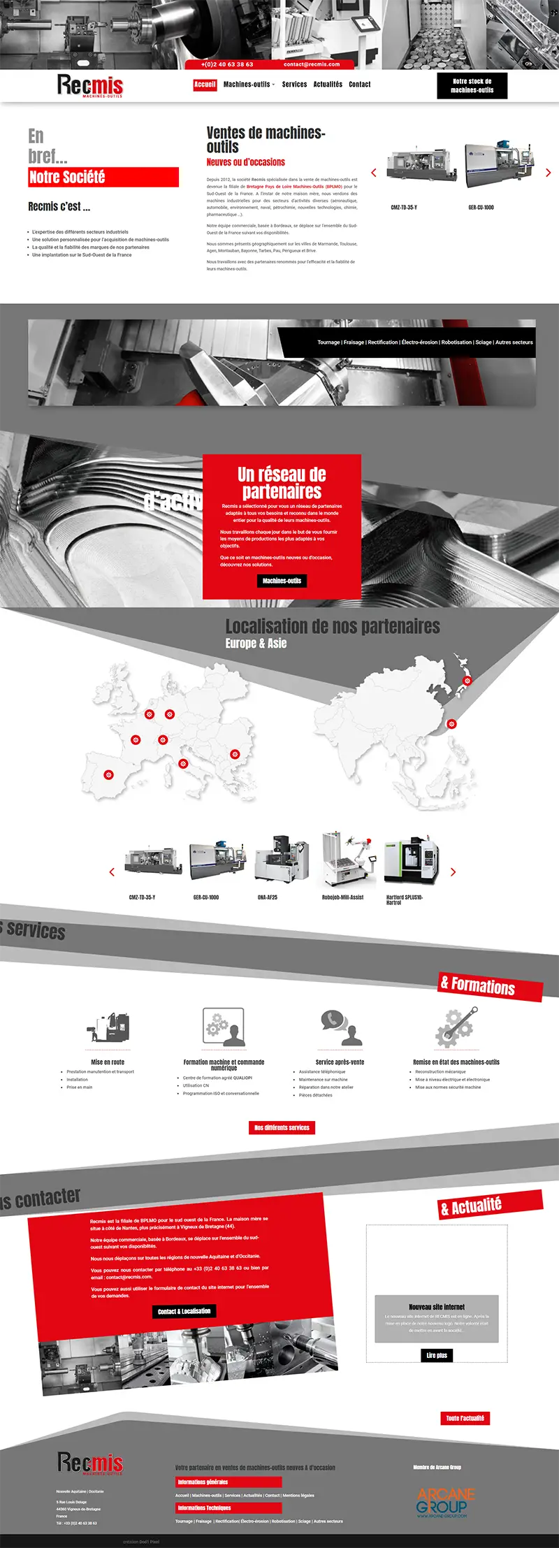 Screenshot site internet Recmis