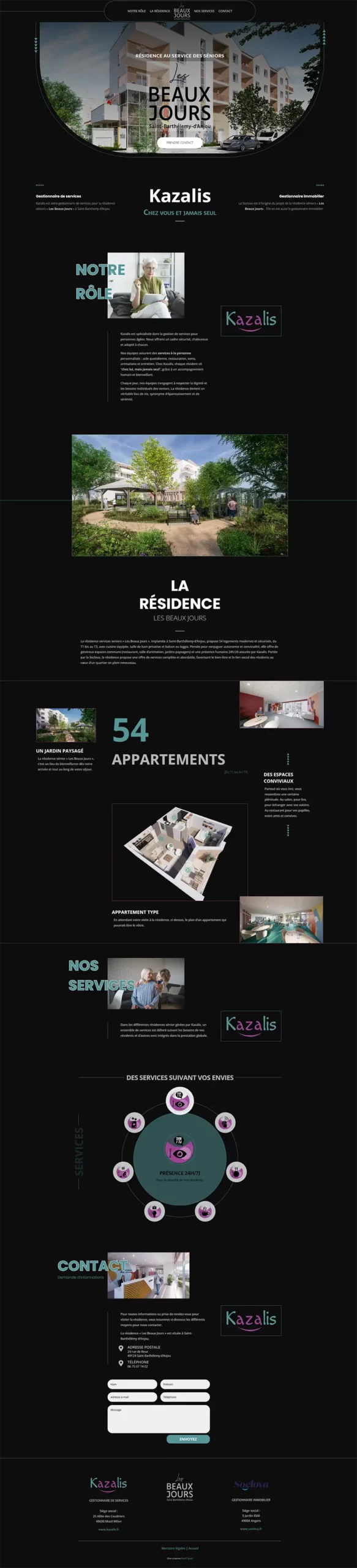 Site internet Kazalis Les beaux jours
